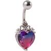 FREELANCE JW Piercing per ombelico con ciondolo a cuore in acciaio chirurgico. - ARGENTO/ACCIAIO