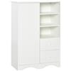 HOMCOM Armadio con Porta, 5 Ripiani, 3 Nicchie e 2 Cassetti, 85,7x49,2x123,8 cm, Bianco | Aosom Italy