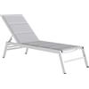 Outsunny Sdraio Imbottita, Schienale 6 Posizioni, Telaio Alluminio, Capacità 120 Kg, Grigio Chiaro | Aosom Italy