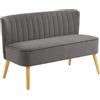 HOMCOM Divano Retrodesign a 2 Posti con Gambe in Legno, 117x56,5x77 cm, Grigio Scuro | Aosom Italy