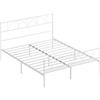 HOMCOM Struttura Letto con Testiera, Supporto a Doghe in Acciaio e Spazio di Stoccaggio Sotto il Letto, 161.5x208x98 cm, Bianco | Aosom Italy