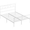 HOMCOM Struttura Letto con Testiera, Supporto a Doghe in Acciaio e Spazio di Stoccaggio Sotto il Letto, 141.5x198x98 cm, Bianco | Aosom Italy