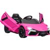 AIYAPLAY Auto Elettrica per Bambini 3-5 Anni, Trazione Morbida, Controllabile a Distanza, con Clacson, in Plastica e Metallo, Rosa | Aosom Italy