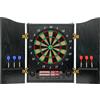 SPORTNOW Bersaglio Freccette Elettronico con Porte in Effetto Legno, Display LED, Annunci Vocali, 6 Freccette e 24 Punte di Ricambio | Aosom Italy