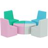 AIYAPLAY Set di 8 Blocchi in Schiuma Morbida per Bambini, Design Tavolo e Sgabelli, per Arrampicata, in PU, Multicolore | Aosom Italy