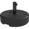 Outsunny Base per Ombrellone, Base Esterna Riempibile fino a 19kg con Sabbia o 15kg con Acqua, Ø45x30,5 cm, Nero | Aosom Italy