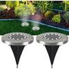 BEPER P207ILO020 2 Faretti Solari da giardino, Lampade a 12 LED impermeabili, illuminazione per vialetti e strade segnapassi, luci solari con sensore di luce integrato