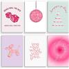 Prinajssiad 6 poster rosa preppy per l'estetica della stanza, 20,3 x 25,4 cm, poster con affermazioni folklore Taylor, stampe su tela, stampa con problemi di champagne cantante, collage da parete per