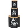 Relaxdays Set 3 contenitori per Patate, cipolle e Aglio, coperchi in bambù, Acciaio, di Alimenti
