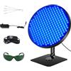 TWSOUL Solarium per la casa, 460 NM, luce abbronzante con 250 LED, lampada abbronzante da 50 W, con occhiali solarium, supporto in metallo regolabile a 360°, lampada abbronzante per corpo e viso