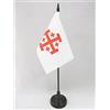 AZ FLAG Bandiera Da Tavolo Ordine Santo Sepolcro Di Gerusalemme 15X10Cm - Piccola Bandierina Cattolica 10 X 15 Cm
