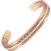 YINOX Braccialetto intrecciato in rame magnetico con 8 magneti, 10 mm, regalo per gioielli, bracciale da uomo e donna, misura regolabile 16,5 cm