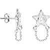 SOFIA MILANI - Orecchini da Donna in Argento 925 - con Pietra Zircone - Orecchino a Perno a Catena di stelle - E2890