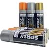 Bastelzone Set di vernici spray metalliche, colore oro, argento, bronzo lucido, set di 6 lattine da 200 ml, bomboletta spray ad asciugatura rapida, bomboletta spray lucida per legno, pietra, parete, metallo