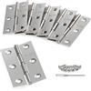 Anstore Cerniere Pieghevoli da 67x42x1cm in Acciaio Inox - Set 10 Pezzi con 60 Viti 15x3mm per Porte Interne, Legno, Finestre, Armadi, Scatole