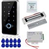 FSTW FST Kit Sistema di Controllo Accessi Porta IP68 Tastiera RFID Impermeabile per Impronte Digitali + Serratura Magnetica Elettrica 180KG + 10pcs Portachiavi Casa Esterna