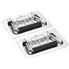 QUARKZMAN Maniglia A Scomparsa Con Molla 13.2 × 8.1 Cm Acciaio Maniglie A Superficie Con Impugnatura Imbottita Per Mobile Cassetta Attrezzi Scatole (Argento, confezione da 2)
