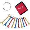 SPEEDWOX Set di 10 mini chiavi combinate placcate colorate, aperte e con estremità a scatola, rivestite di colore, set di mini chiavi combinate SAE, con custodia portatile e anello grande (5/32-7/16)