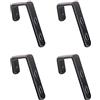 Mewuthede 4 staffe in ferro per scaletta per letto a castello, in acciaio inox rivestito in PVC, ganci ad angolo, resistenti, ganci per letti a soppalco (nero)