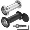 kebitedamai 2 Pz Spioncino Porta Blindata, Spioncino per Porte di Sicurezza con Copertura Privacy, Grandangolare da 200° per Porte Spesse 35-60 mm, Casa Ufficio Hotel, con Trapano Fori, Nero/Argento