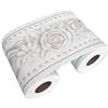 WDragon Bordo adesivo da parete con motivo floreale, decorazione per la casa, bagno, cucina, 10,2 cm x 5 m (bianco)