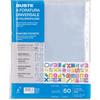 Colourbook 50 Buste Forate A4 per Raccoglitori, Spessore Rinforzato Antistrappo, Trasparenza Crystal Clear, Finitura Antistatica Easy-Open, Foratura Universale 11 Fori, Per Ufficio e Scuola
