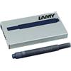 Lamy Cartucce d'inchiostro LAMY T10 con grande capacità d'inchiostro - adatte a tutti i modelli di penne stilografiche Lamy - 1,25 ml per cartuccia - 5 pezzi per confezione -Colore dell'inchiostro blu-nero