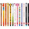 LEGAMI - Set di 13 Penne Gel Cancellabili, Inchiostro Termosensibile e Colorato, Design Divertente a Forma di Barile, Punta 0,7 mm, Motivi Animali Panda, Lama, Unicorno