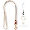 MORSUNBELA Porta Badge da Collo Cordino per Cellulare Portachiavi Beige Stellare | 48 cm Stirata Porta Badge da Collo Cordino Portachiavi Lungo Insegnanti Laccetti per Telefono Chiavi Permesso di Lavoro