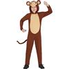 FIESTAS GUIRCA | Costume da Scimmia Bambini (5-6 anni) - Cappuccio, Coda e Tuta - Costumi da Animali per Halloween, Carnevale e Feste in Maschera - Ideale per Bambini e Bambine - Marrone e Beige