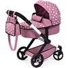 Bayer Design 17076AB Passeggino per bambole Combi Xeo, carrozzina bambola, regolabile in altezza, convertibile, borsa