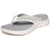 Skechers Sandali da Donna Go Walk Flex Flat, Bianco, 38