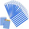 Mienocol 100 sacchetti di carta per caramelle a righe blu scuro, 12,7 x 17,8 cm, sacchetti di carta a righe per caramelle, buffet, torte nuziali, negozio di regali per bambini, ragazze, ragazzi, compleanni,