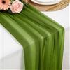 Foatcox Runner de Tavolo Verde Oliva Scuro, 77 X 300 CM Morbido e Confortevole Runner de Tavolo in Chiffon Tulle per Matrimoni, Battesimi, Baby Shower, Addio Al Nubilato, Decorazione da Tavolo in Cucina