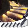 Talwei Lampade solari per esterni, 6 lampade solari per scale, luce solare per scale, super luminose per cortile, patio, prato, gradini, accensione/spegnimento auto (Bianco Caldo, 6 Pezzi)