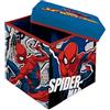 Superdiver - Cubo contenitore e sgabello Spiderman - Licenza Ufficiale Marvel - 30x30x30 cm - Pouf pieghevole con coperchio imbottito - Organizzatore per giocattoli