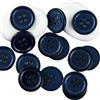 Blausky 10 bottoni a conchiglia naturali da 20 mm, in madreperla, bottoni piatti rotondi, in pietra di perle, con 4 fori, per fai da te, scrapbooking e decorazioni, blu scuro