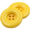 Blausky 10 bottoni colorati, in plastica, 4 occhielli, bottoni rotondi in resina, piccoli bottoni, rotondi, per cucito, lavori a maglia, fai da te, decorazione regalo, giallo, 23 mm