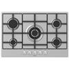 SCHOCK | Piano Cottura 5 Fuochi Gas Silver PC75 con Manopole Milleluci, Griglie in Piattina, Valvole di Sicurezza, Inox, 740x500 mm