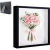 Aarcyye Cornice portafoto da riempire, Grande vetrina da Parete 3 cm, Cornice Profonda in Legno con Pannello Acrilico Trasparente, 30 x 30 cm, Cornice stereoscopica Quadrata, Colore Nero