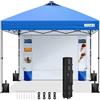 VIVOHOME Tenda Pop-up 3x3m Gazebo baldacchino con parete laterale e 6 tasche campeggio portatile per esterni con montaggio a spinta con borsa per il trasporto su ruote e 4 sacchi di sabbia