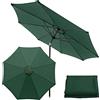 Roadtime Copertura universale per ombrellone di ricambio, 3 m, per cortile, giardino, spiaggia, piscina, tavolo di mercato (3 m/8 coste, verde)