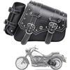 QJBOMTO Borse laterali per moto - Borse laterali Softail in PVC e pelle per Harley Sportster, impermeabili, borsa basculante, borsa porta attrezzi laterale universale per moto, con portabicchieri (Destra)