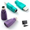 Uliwamowi 4 Pezzi Convertitore PS2 a USB, 2 PS/2 Maschio a USB Femmina Adattatore, 2 Adattatore di Ricambio PS/2 a USBA per Tastiera Vecchio Standard PS2 Compatibile con PC Laptop Notebook Plug and Play