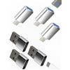 Kefiany Adattatore USB C OTG (6 pezzi), cavo USB su cavo di tipo C, USB A 3.0, trasferimento dati Android, telefono cellulare, Thunderbolt, MacBook, spina di ricarica per Apple iPhone15 Pro Max IPad,