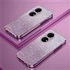 PAIX Custodia Telefono Trasparente Compatibile con Huawei P50 Pro Cover Cornice Elettroplaccata Gradiente Glitter Protettiva Sottile TPU