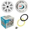 GK SOUND KIT SET PER BOSS AUDIO SYSTEMS MR52W 2 altoparlanti marini bianchi 2 vie 5,25 13 cm 130 mm, 75 watt rms 150 watt max, impermeabili, mare, piscina, barca, hotel, a coppia + accessori omaggio
