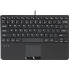 Perixx PERIBOARD-525 Mini Tastiera con Touchpad, Tasti a Forbice, 78 Tasti, USB, Cavo 1,8 m, Layout IT, Compatibile con Windows 7/10/11, Nero