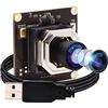 ELP Modulo fotocamera USB 4K Ultra HD con obiettivo non distorzione, IMX415, sensore webcam, supporto microfono incorporato 3840 x 2160 @ 30 fps, UVC Compliant 4K Web Camera Support Most OS
