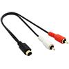 zdyCGTime cavo splitter S-Video 4 pin mini DIN Y placcato oro Combo 4 pin mini DIN S-Video maschio a 2 RCA maschio audio Y splitter prolunga cavo adattatore (25 cm)
